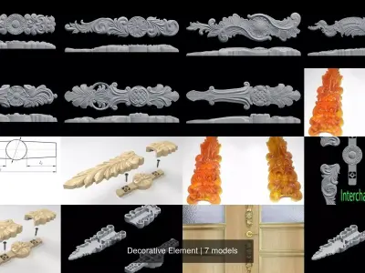 Decorative Element 3D Model Collection