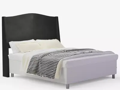 Classic Wingback Headboard 3D model