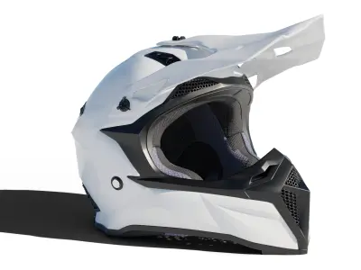 Offroad Motorbike Helmet Low-poly 3D model