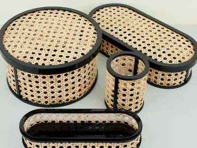 Rattan storage containers 3D model