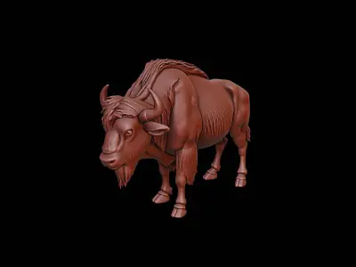 Bison Animal Sculpture 3D print model