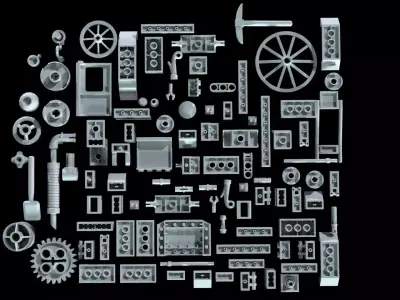 Lego Library  Models Bevels production style 3D model