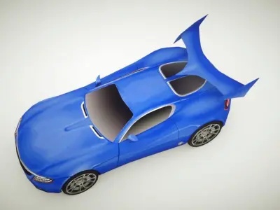 Generic Supercar v4 multicolors Low-poly 3D model
