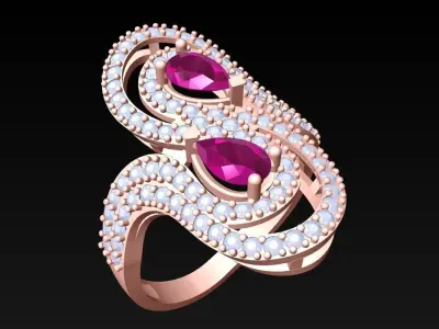 Diamond Ring - Womens Rings - N2128 3D print model