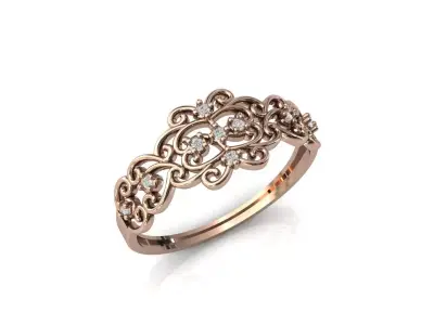 Women Ring Diamond Stone STL 3DM Lightweight Printable 3D print model 55
