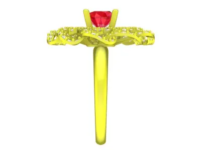 Luxury Floral Cluster Diamond Ring Jewelry Design 4429 3D print model