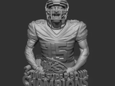 3 Time Super Bowl Champion Patrick Mahomes 3D print model
