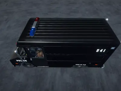 Police box van Unity 3d asset Low-poly 3D model