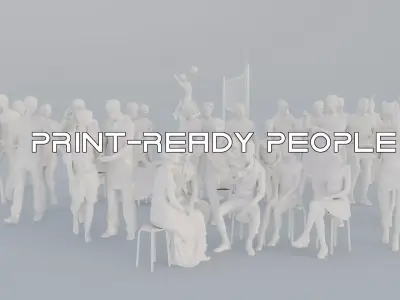 05 SPORT SUMMER CASU1 CAFE1 SITTING PEOPLE SCANS MAN WOMAN 3D print model