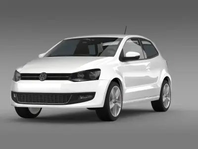 Volkswagen Polo 3d 2009-2013 3D model