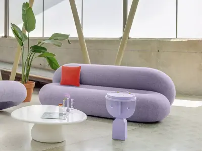 Modern Rounded Tube Sofa 3D Model 3D model