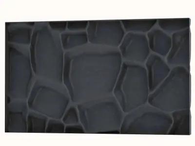 Layered Limestone Barrier Detailed Mesh 3D model