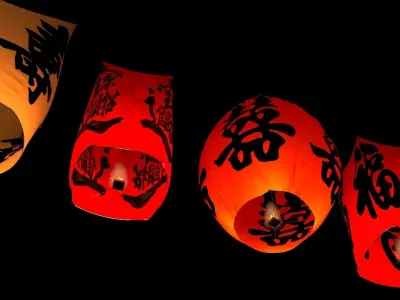 Chinese sky lantern 3D model