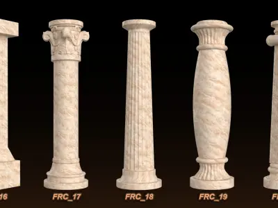 25 Roman column 3D Model Basemesh Low-poly 3D model