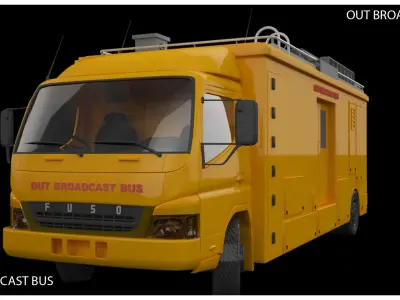 Out Broadcasting Bus Low-poly 3D model