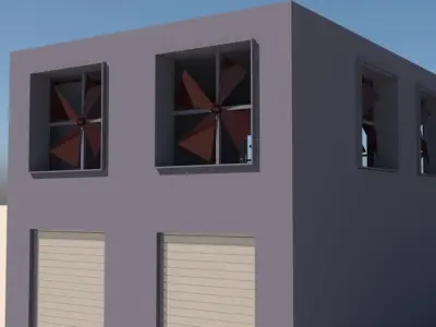 Factory Building Low-poly 3D model