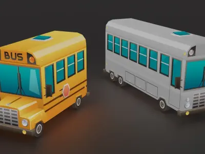 Low poly cartoon car pack Low-poly 3D model