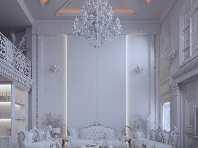 Classic livingroom - Vray for Sketchup 3D model