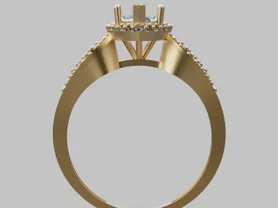 Lux  ring   printable gold jewelry printable 3D model 3D print model