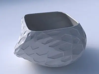 Bowl helix with crystal dents 3D print model