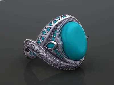 Luxury Chiseled Ring 3D print model