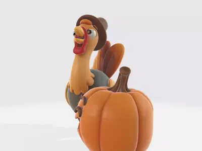 Turkey and Pumpkin Duo 3D print model