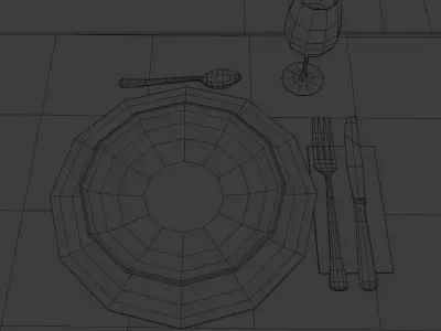 Christmas dinner Low-poly 3D model