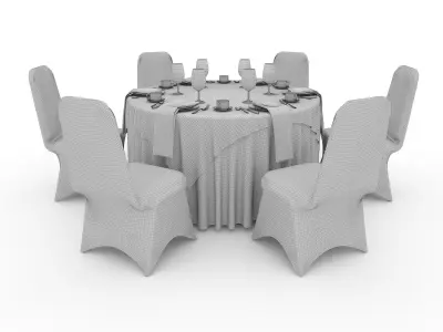 Banquet Table and Chair 31 3D model