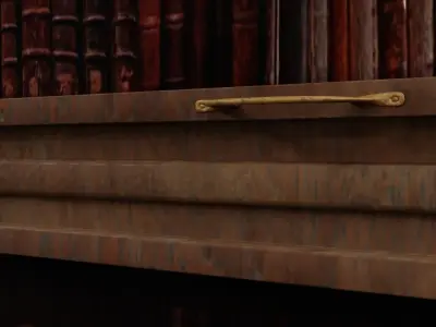 OLD Closet for books Low-poly 3D model