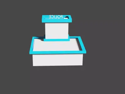 Police station Low-poly 3D model