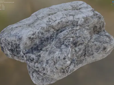 MicroFractured Quartz 3 - 8K Textures - 6 Mesh Resolutions Low-poly 3D model