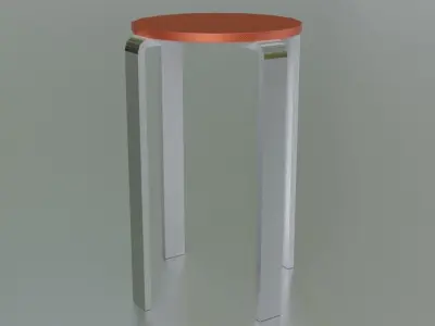 Tabouret-Stool With Metal Leg Low-poly 3D model