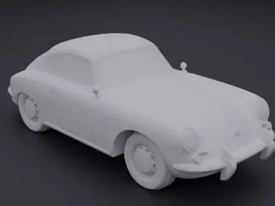 Porsche 356C 1966  Classic Sports Car  3D print model