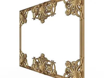 Classic Frame and Mirror 080 Low-poly 3D model