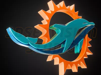 Miami Dolphins logo - Cinematic - 3D print 3D model