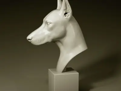 Dog bust 01 3D model