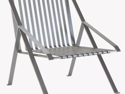Line High-Back Metal Garden Armchair By Efasma 3D model