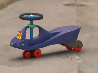 plastic skateboard car toy Low-poly 3D model