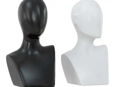 Female black and white bust 105 3D model