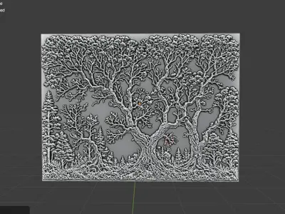 modern panel wall decor set wall relief mural CNC 116 3D model