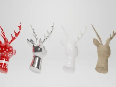 Deer decoration head Low-poly 3D model