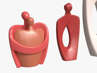 Nordic Simple Style Hug Love Sculptures Ceramic 3D model