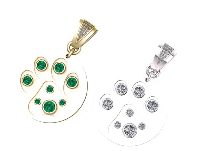  Emerald and Diamond Pendant 3D print model