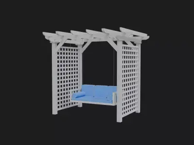 Wooden Swing Free low-poly 3D model