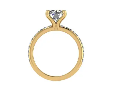 Ring020 diamond engagement ring gold 3D print model