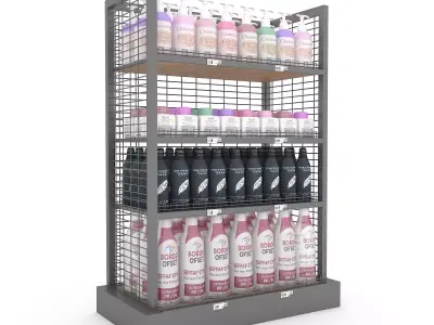 cosmetic product market stand 05 Low-poly 3D model