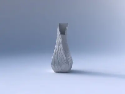 Vase twisted top bent quadratic 2 with organic cells 3D print model