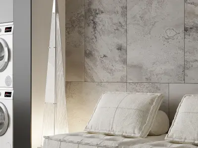 iving Room and Kitchen 3D model 3D model