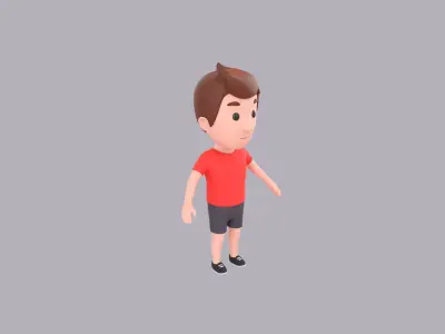 Cartoon Male Character Rigged 001 3D model