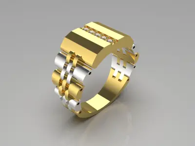 Luxury man Rolex design diamond ring model ror0023 3D model